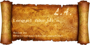 Lengyel Adorján névjegykártya